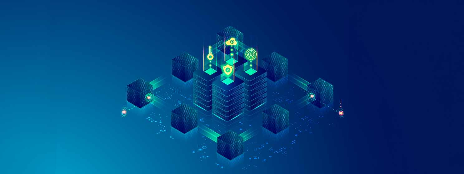 blockchain technology graphic concept