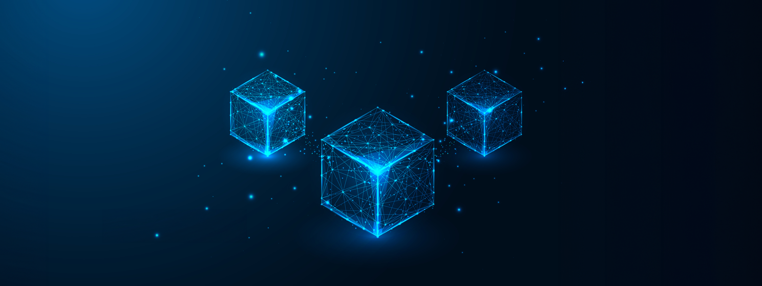 teranode, blockchain cube concept banner