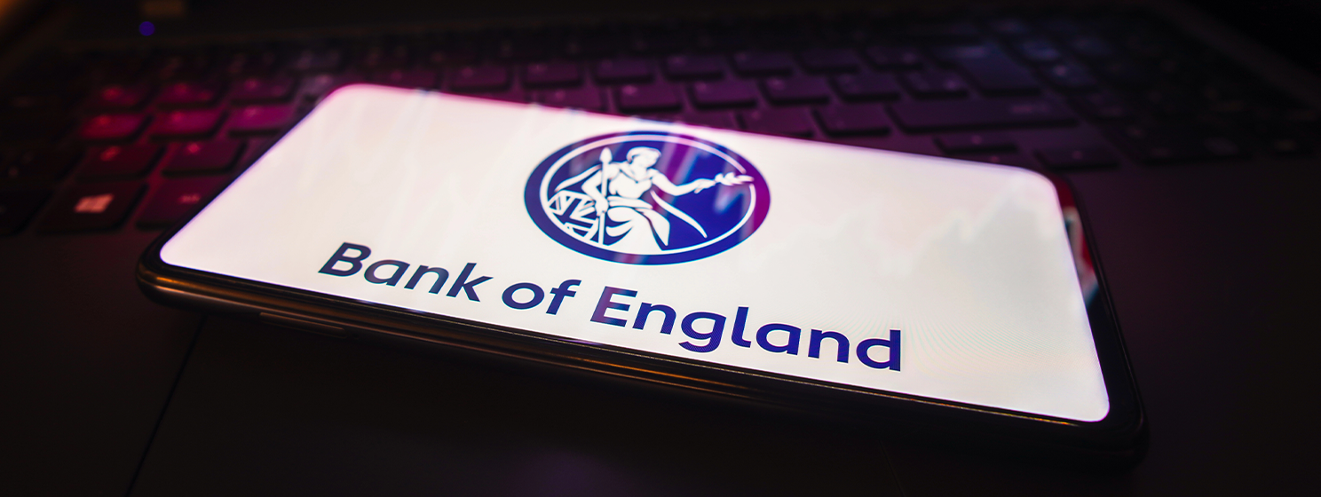 Bank of England logo on a mobile phone