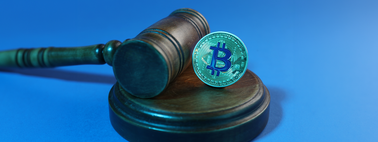 Bitcoin and judge's gavel