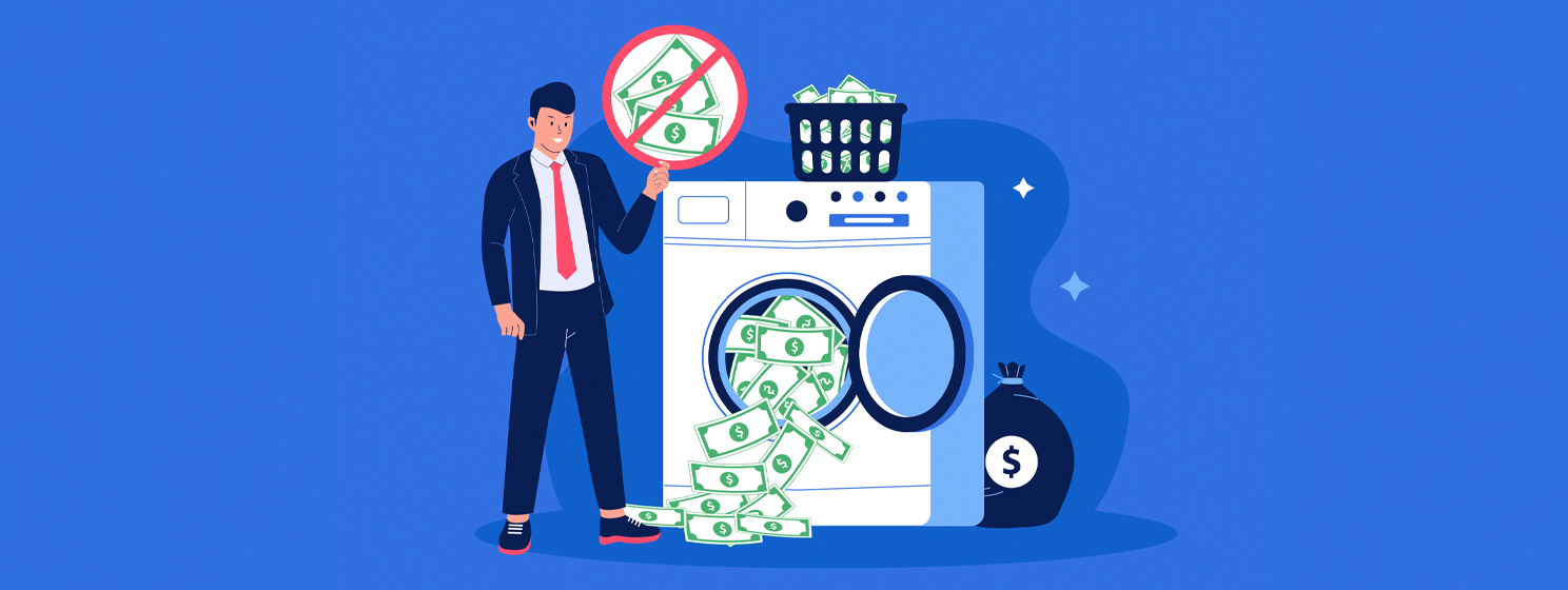 Money laundering concept banner