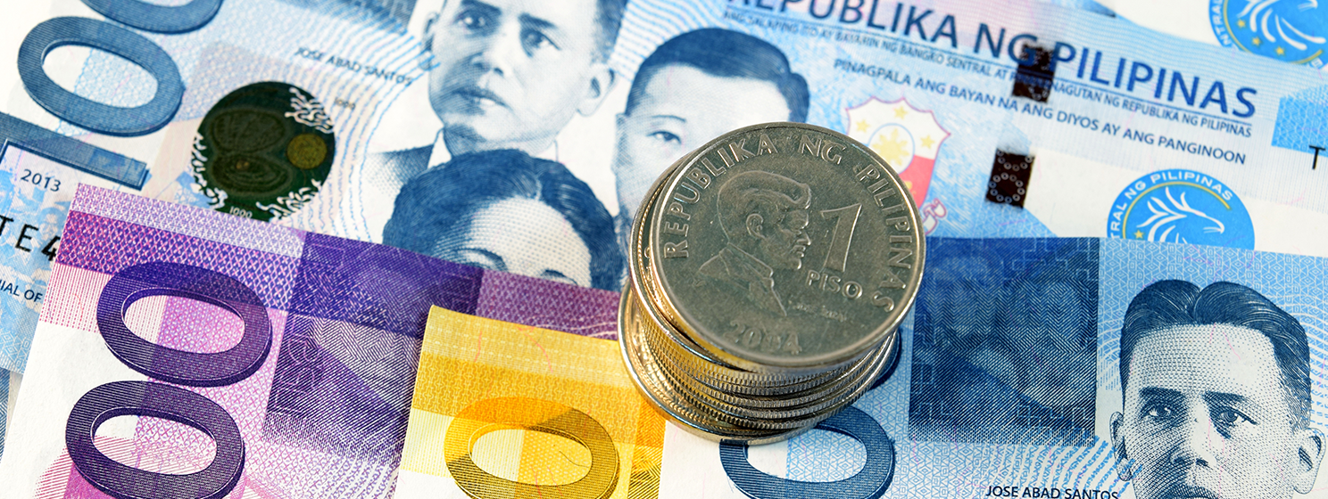 Philippine money, paper bills, coins