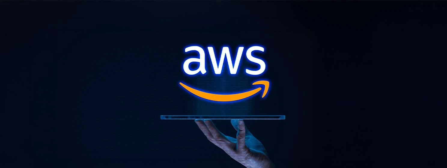 AWS logo on top of a mobile phone