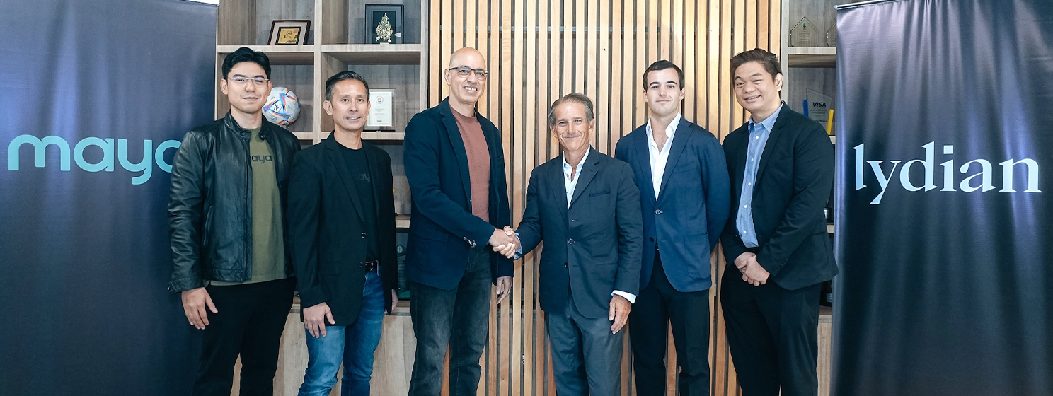 Chris Manguera, Head of New Business and Customer Lifetime Value at Maya; Mitch Padua, Chief Product Officer at Maya; Shailesh Baidwan, Group President at Maya and Co-Founder of Maya Bank; Carl Grimstad, CEO at Lydian; Nikolas Huth, Head of Growth at Lydian; and Alvin Wong, Head of Business Development for Emerging Business at Maya.