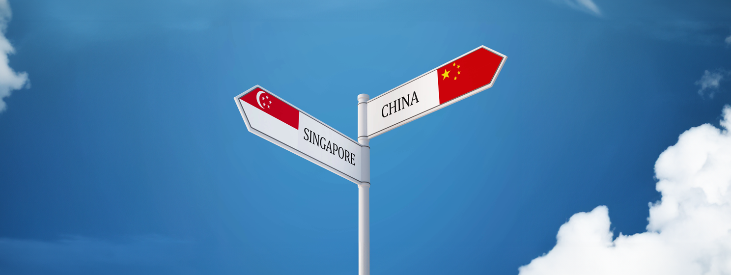 Singapore, China signages