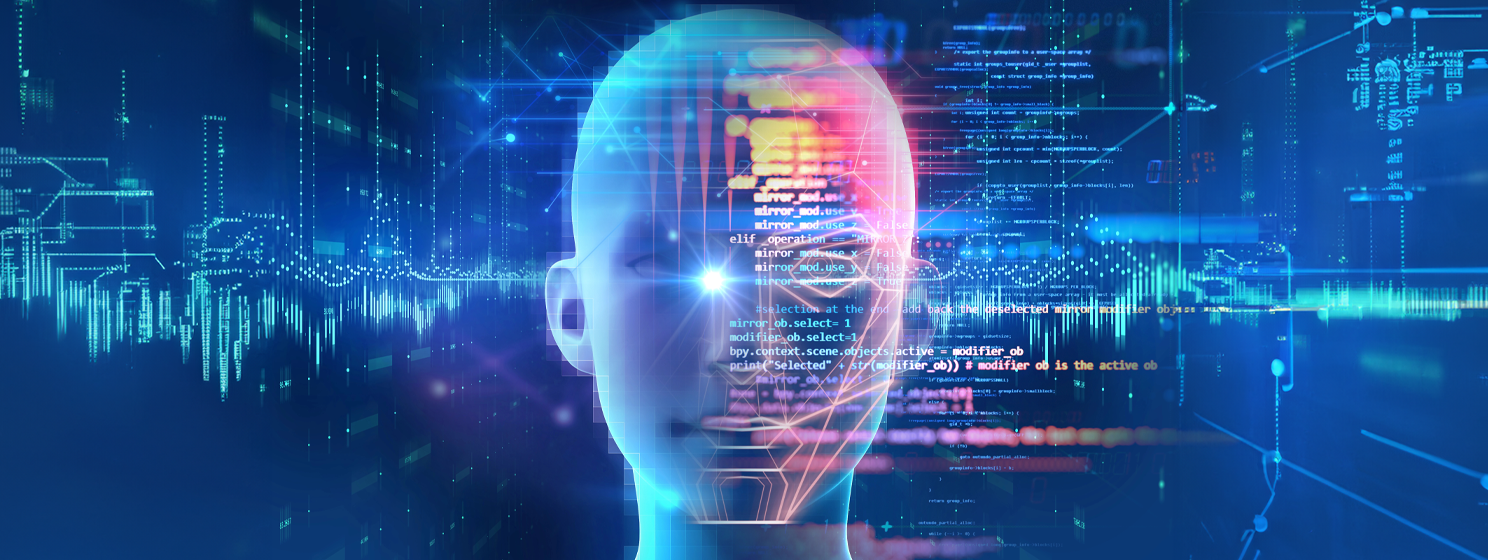 Face detection and recognition of digital human concept banner