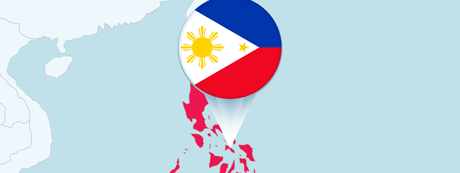 Philippine map and flag banner