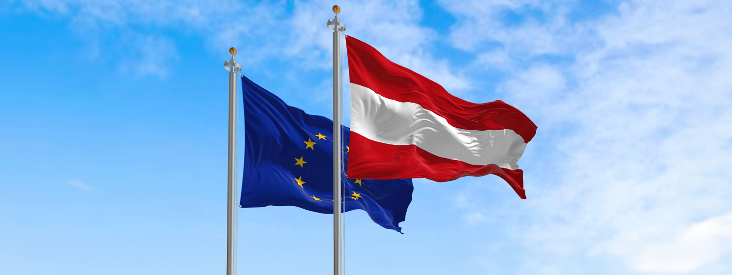 Austria and EU flags