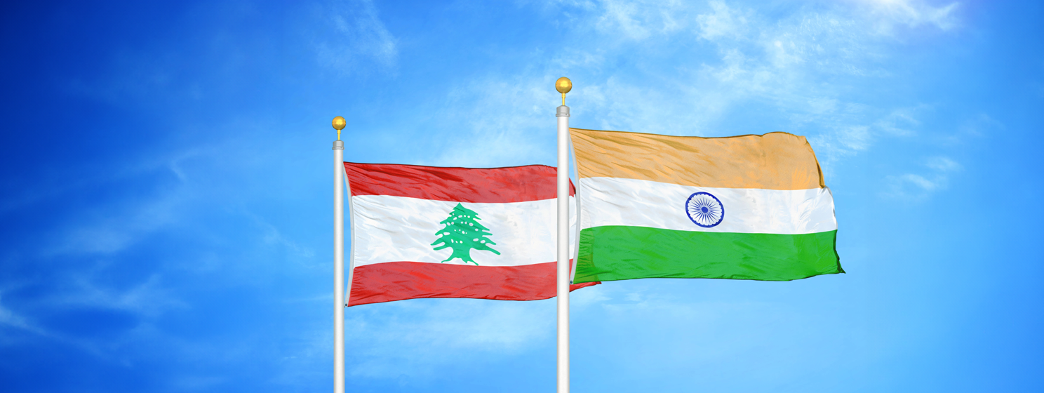 Lebanon and India flags
