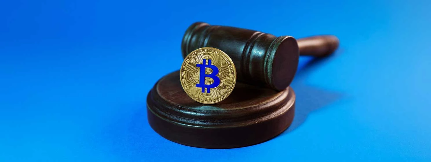 Bitcoin-with-gavel concept