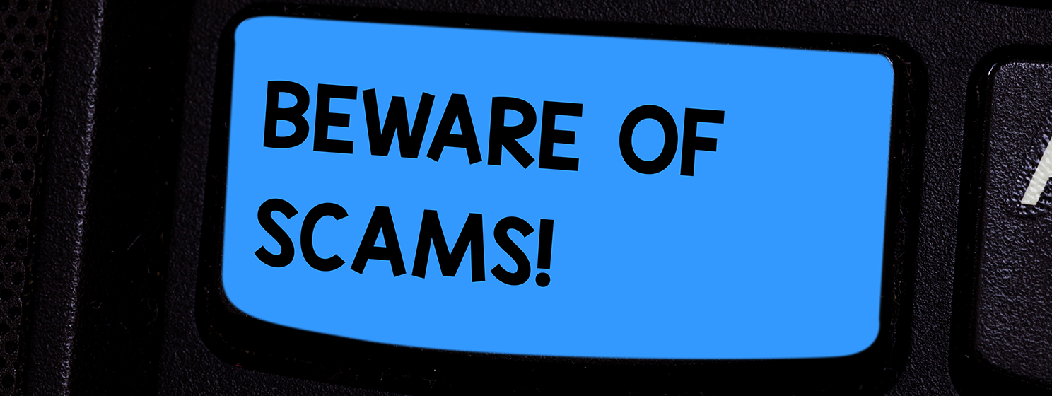 beware of scams sign