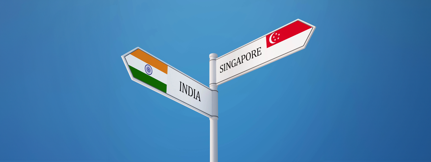 india and singapore flags and signs