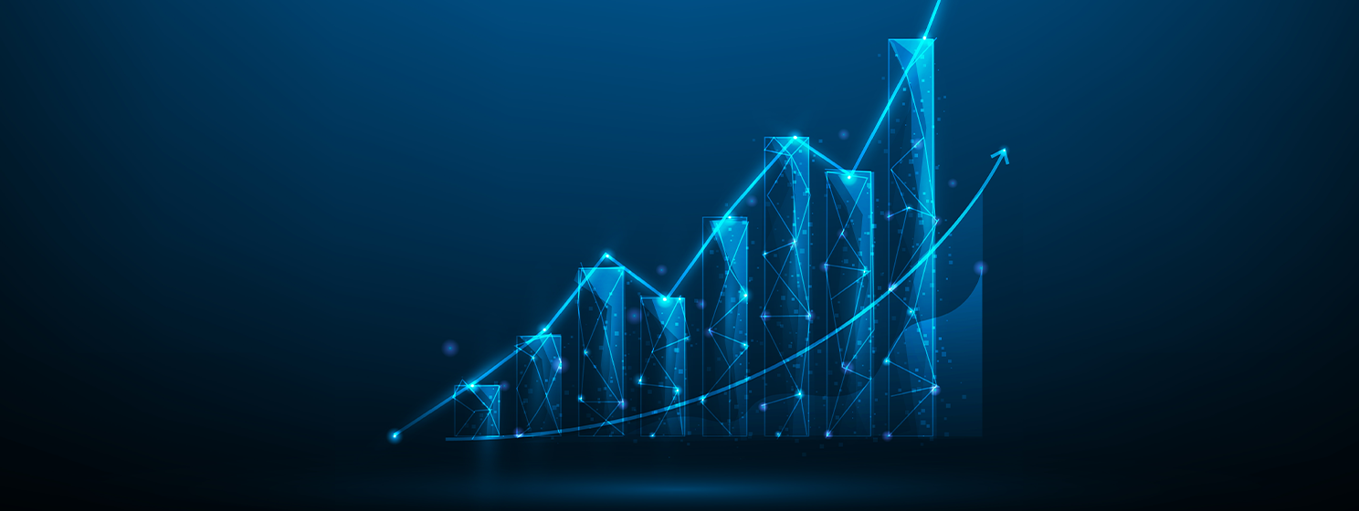 isometric bar graph Business graph growth