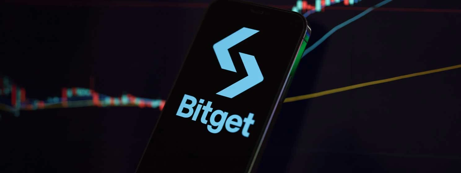 Bitget logo on a phone