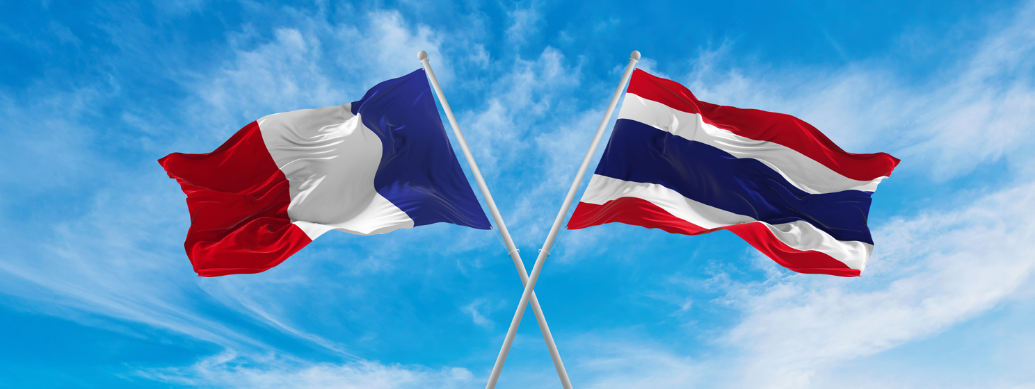 France and Thailand flags