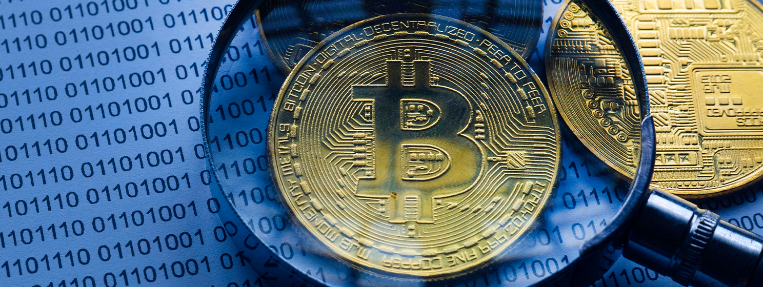 Bitcoin coin cryptocurrency physical coin concept