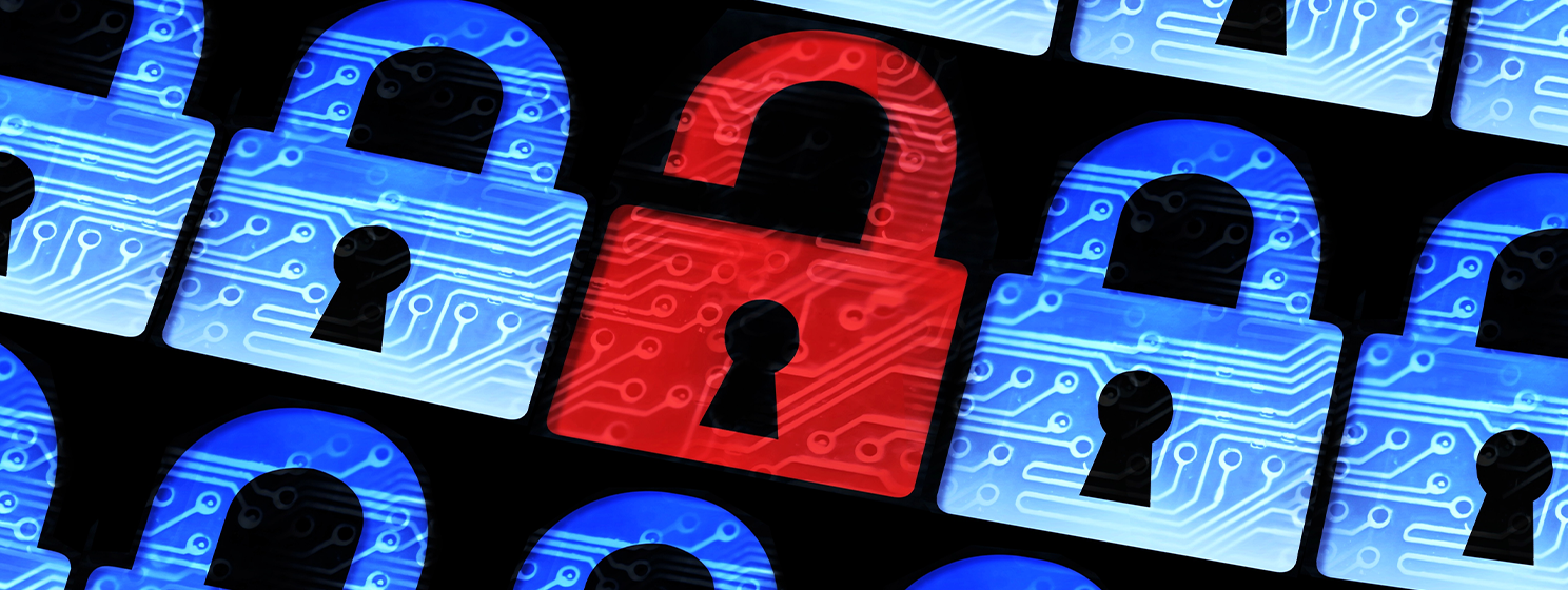cybersecurity lock icons banner