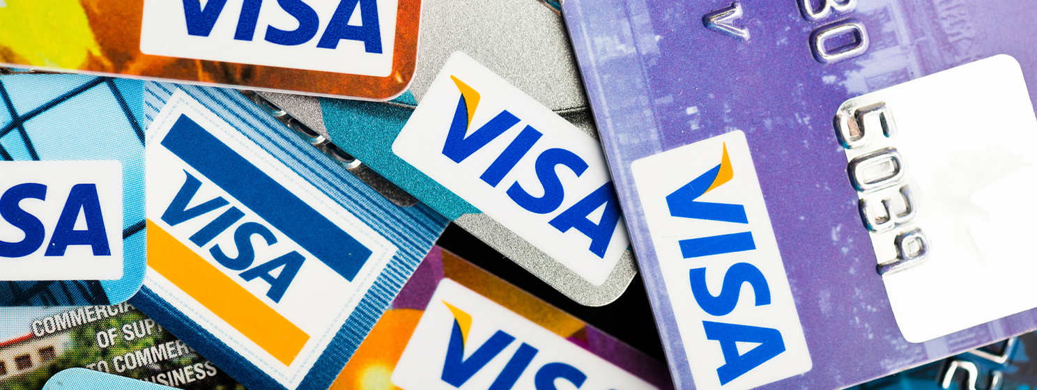 stack of visa cards poster